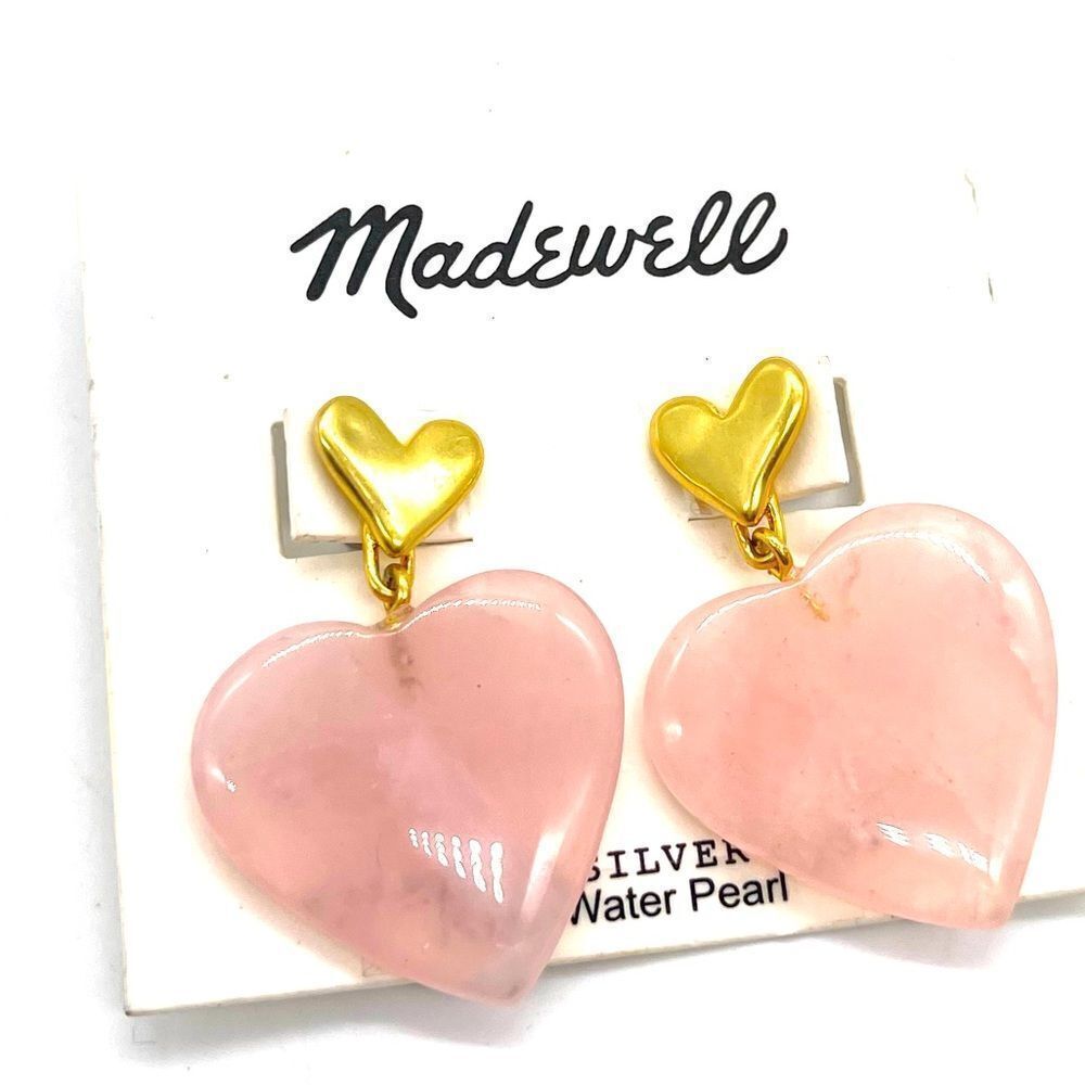 Madewell Fresh Water Pearl HeartShaped Drop Earrings NWT